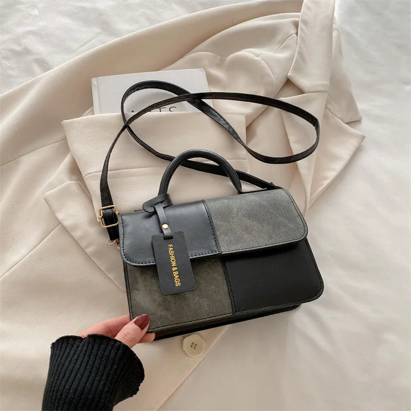 Women's Vintage Patchwork Crossbody Satchel Handbag