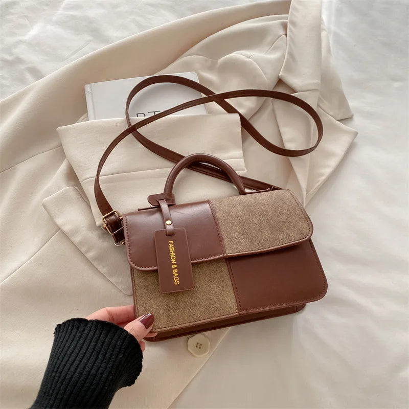 Women's Vintage Patchwork Crossbody Satchel Handbag