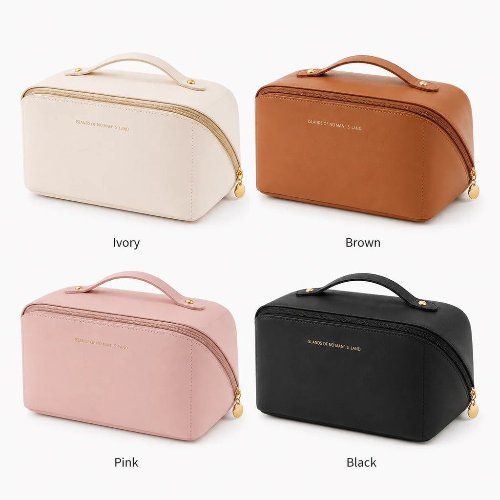 Large Capacity Travel Makeup Bag | Cosmetic Organizer with Handle