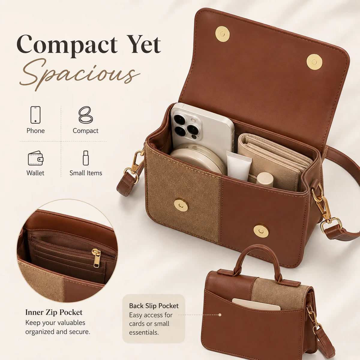 Women's Vintage Patchwork Crossbody Satchel Handbag