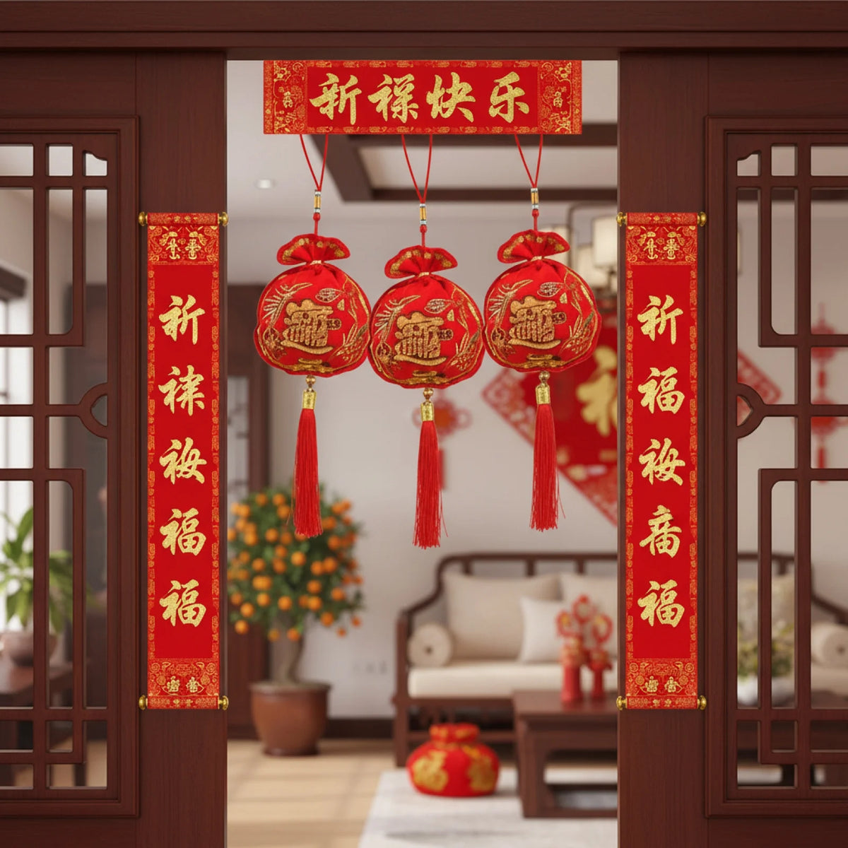 Chinese Knot Red Chili Pepper Lucky Bag Hanging Decoration
