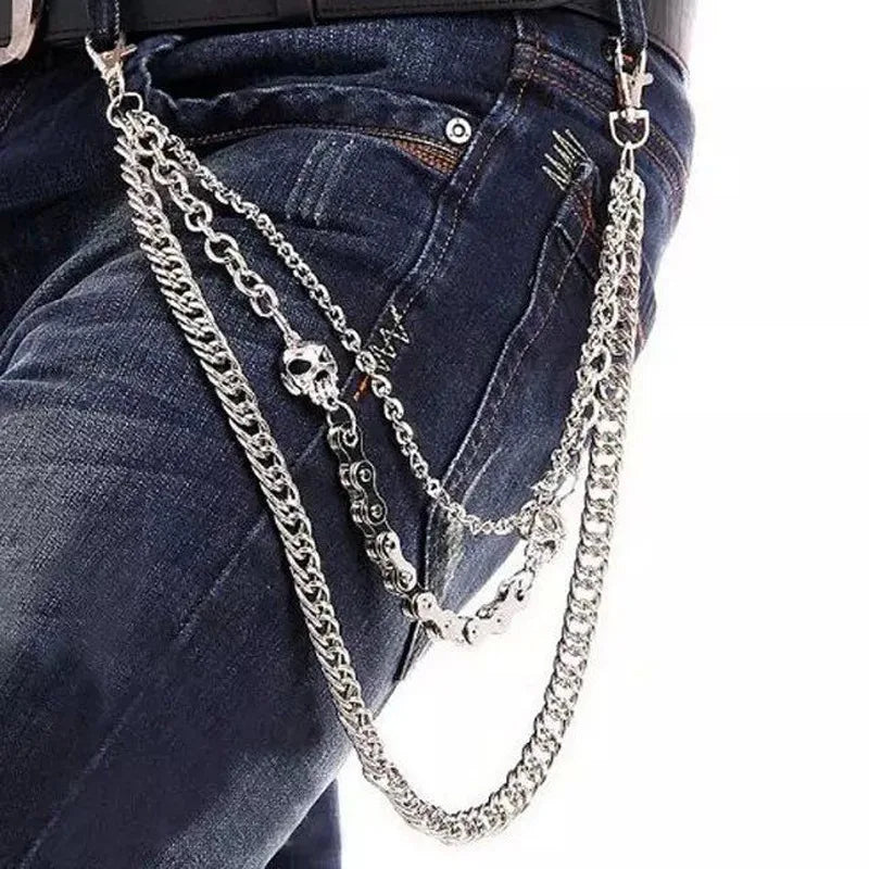 Men's Punk Silver Metal Waist Chain Belt – Rock Hip-Hop