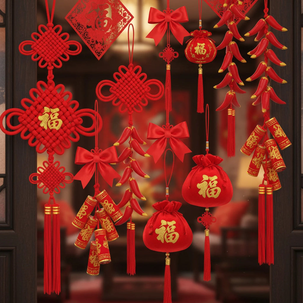 Chinese Knot Red Chili Pepper Lucky Bag Hanging Decoration