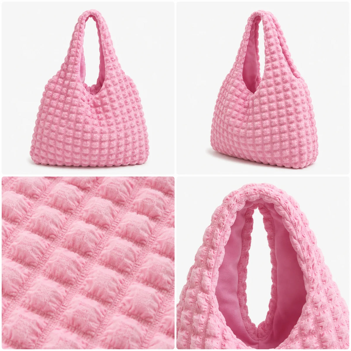 Women's Ruffle Bubble Tote Bag – Large Cloud Shoulder Handbag