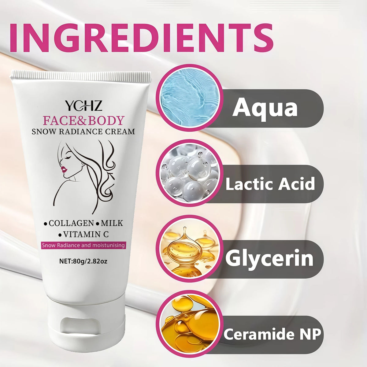 YCHZ Brightening Moisturizing Cream – Face & Body 80g
