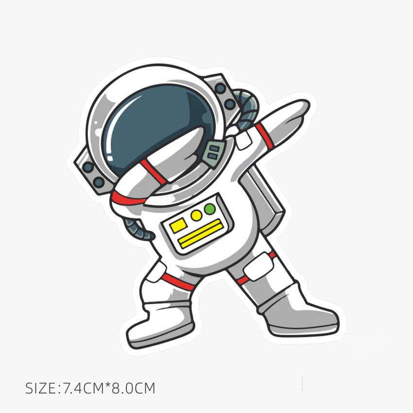 Cartoon Cosmonaut Waterproof Sticker Decal – 7.4×8.0cm