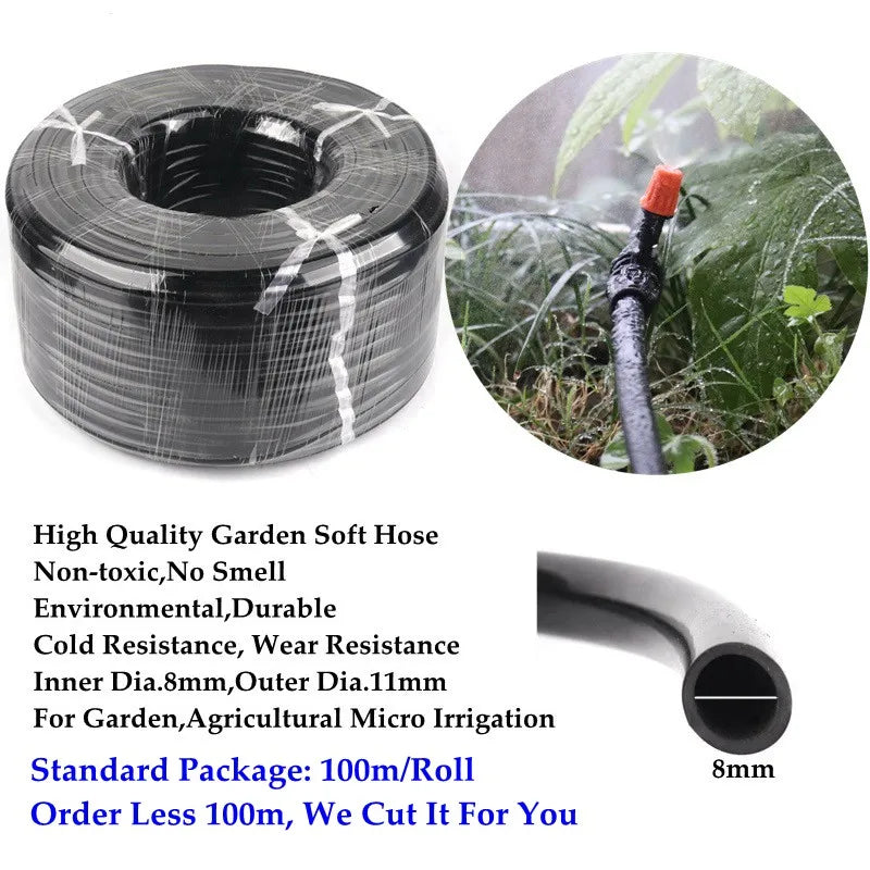 8/11mm Soft PVC Micro Drip Irrigation Hose | Garden & Farm