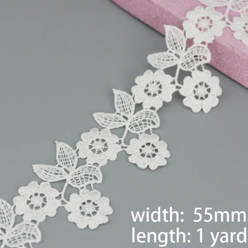 1 Yard Cotton Lace Trim Ribbon – Jacquard Craft Webbing 50mm