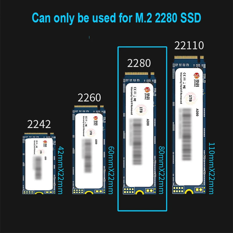 M.2 2280 NVMe NGFF SSD Aluminum Passive Heat Sink | OULLX