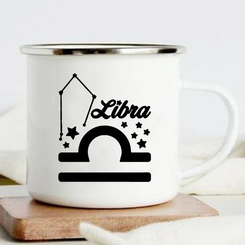 Zodiac Constellation Enamel Mug – 360ml Coffee & Tea Cup