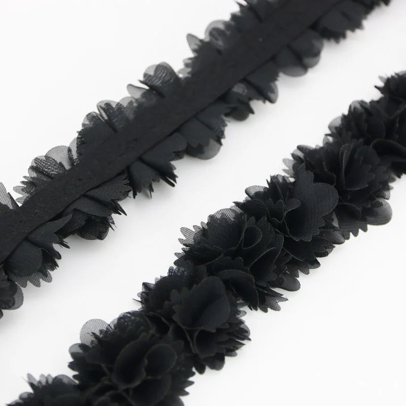 1-Meter Chiffon Lace Ribbon – Jacquard Floral Craft Trim 50mm