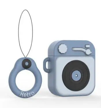 Retro Phonograph AirPods Case – Shockproof Silicone Cover