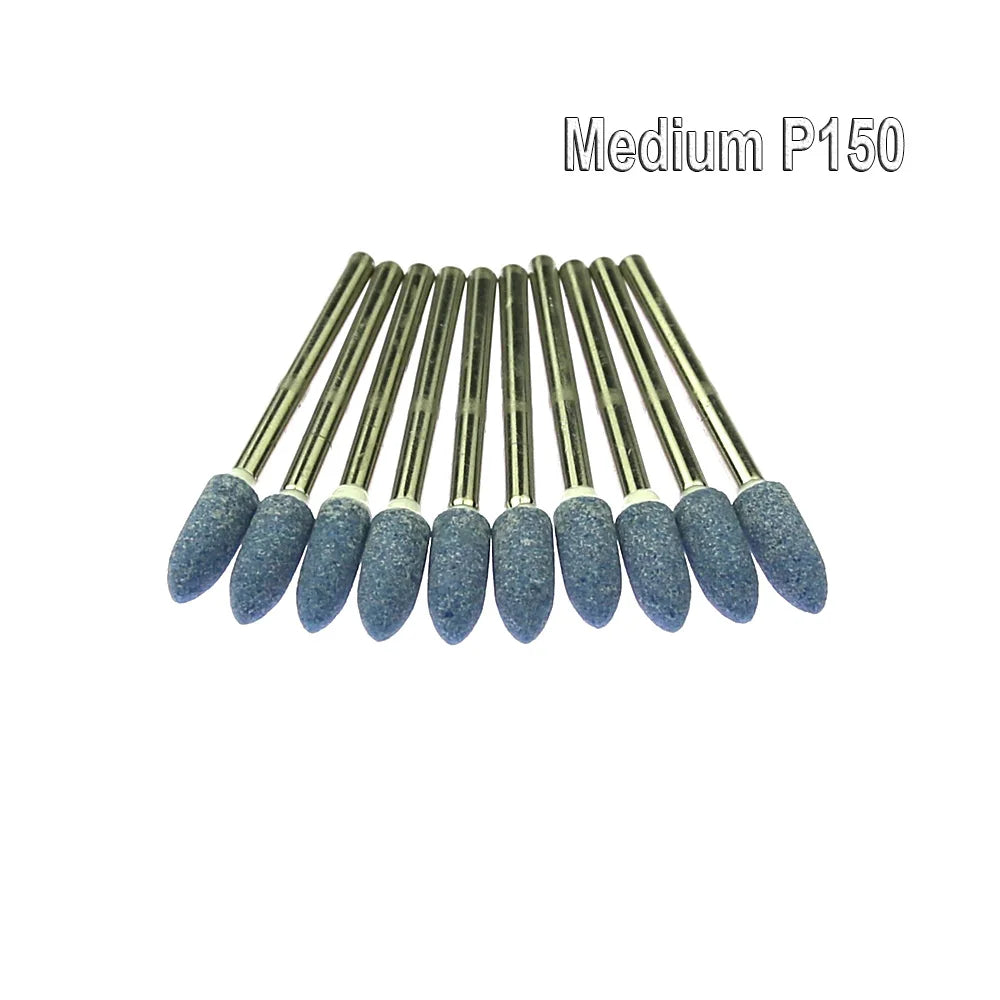 10-Pc Ceramic Grinding Head Set – 3mm Shaft Rotary Abrasive Wheels