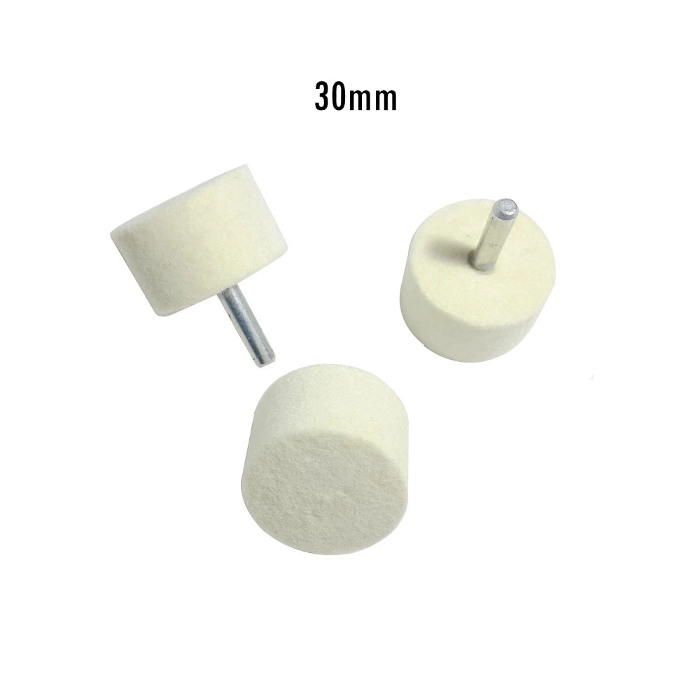 10-Piece Wool Felt Buffing Wheels – 6mm Shaft Die Grinder Set
