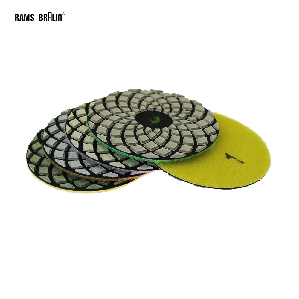 4-Step Marble Polishing Pad Set | 100mm Dry Grinding Disc