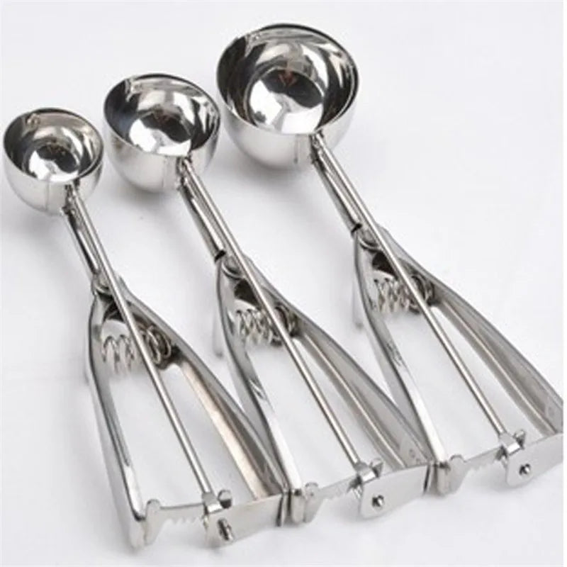 3-Piece Stainless Steel Ice Cream Scoop Set | Trigger Release