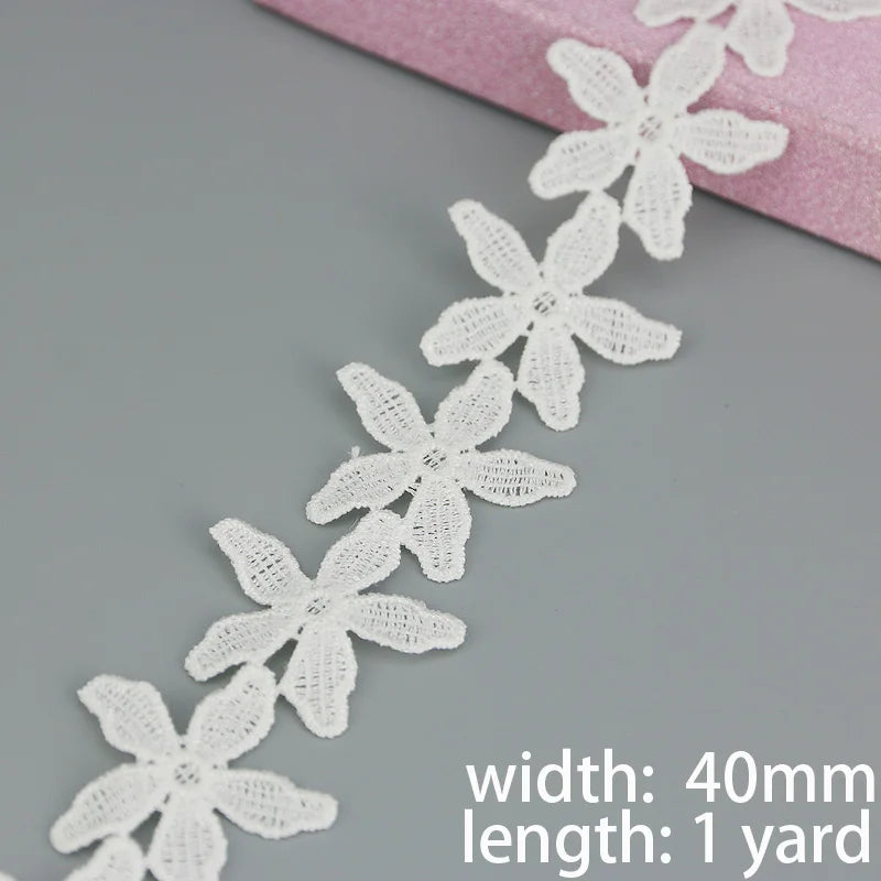 1 Yard Cotton Lace Trim Ribbon – Jacquard Craft Webbing 50mm