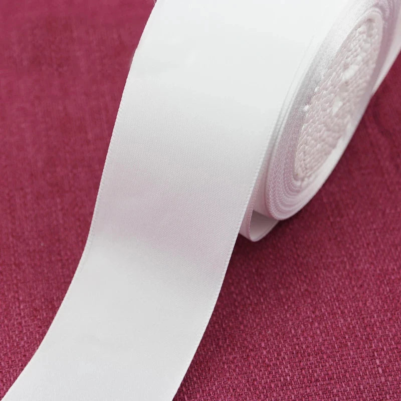 White Single Face Satin Ribbon 25 Yards – Gift & Craft Wrap