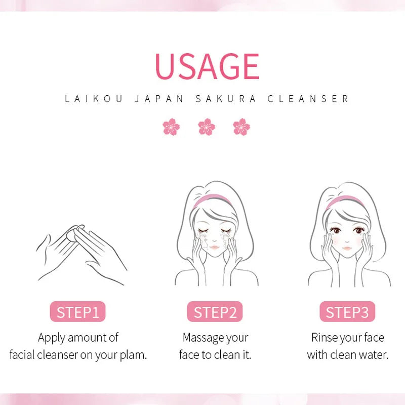 LAIKOU Japan Sakura Facial Cleanser – Deep Clean & Oil Control