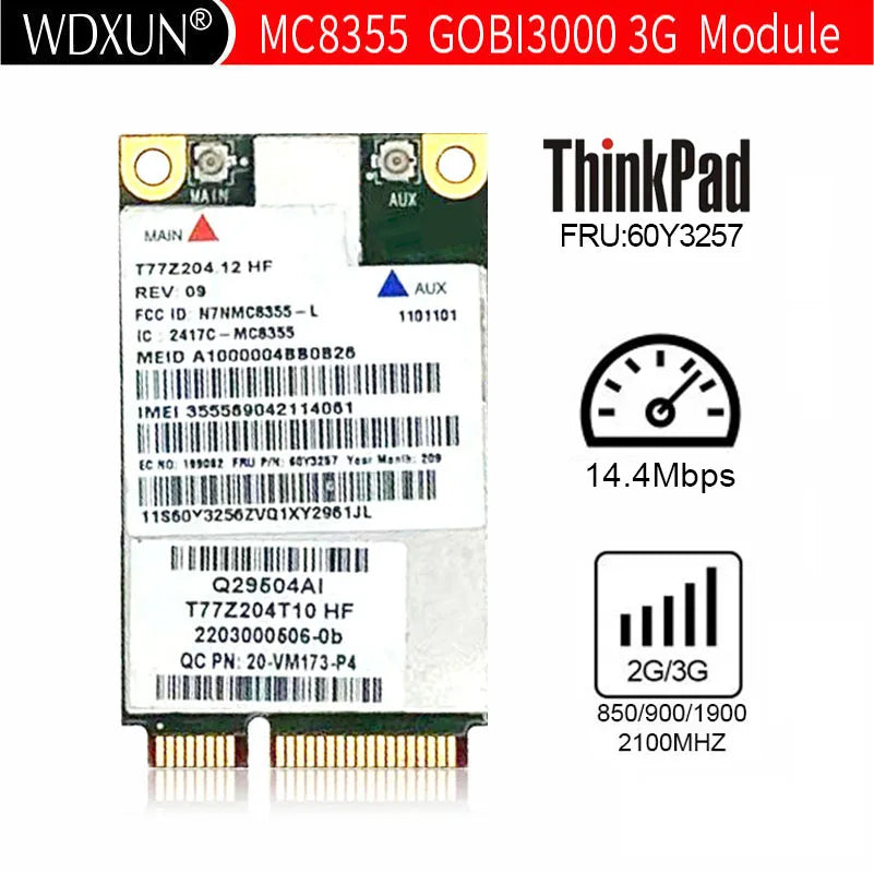 MC8355 Gobi3000 HSPA+ WWAN Wireless Card – 3G GPS PCI-E