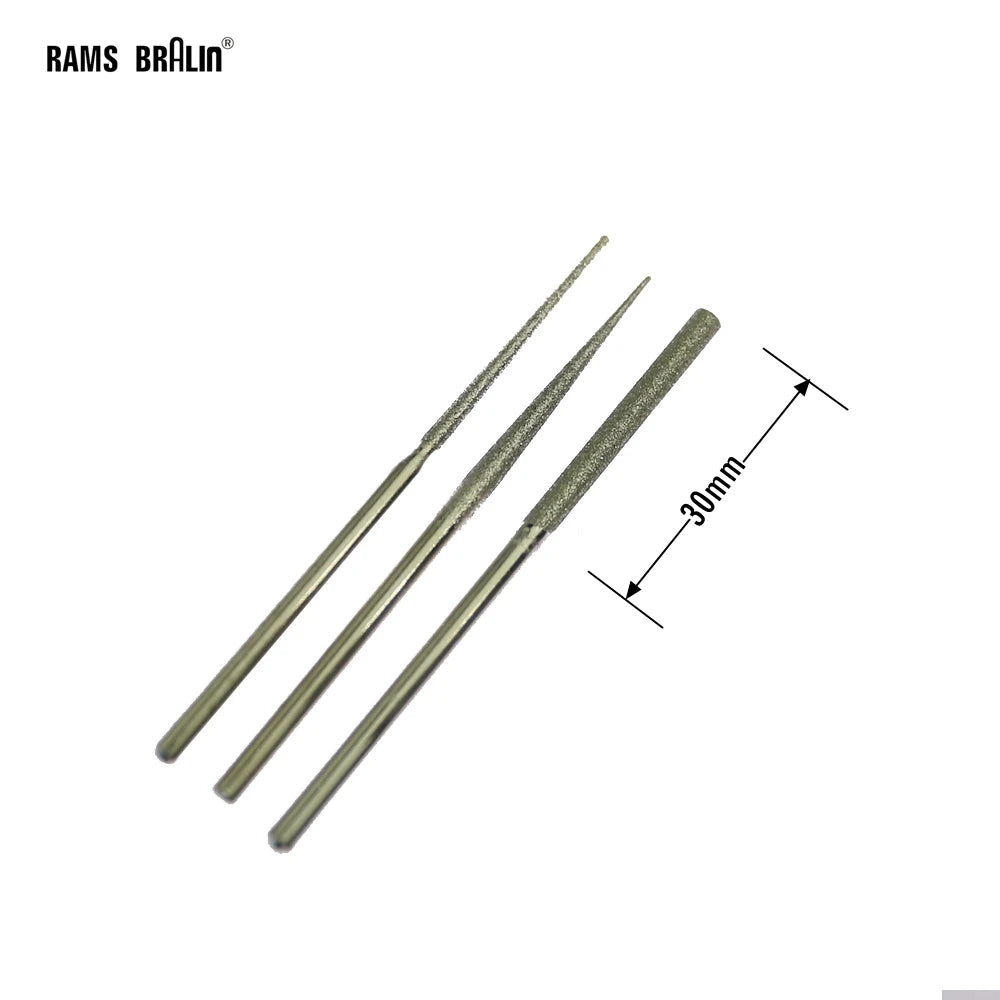 3-Piece Diamond Polishing Burr Set | Emery Grinding Bits 3mm