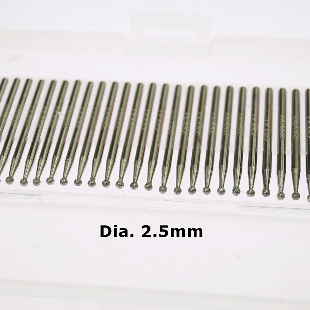 30-Piece Ball Mounted Point Grinding Heads – 2–4mm Rotary