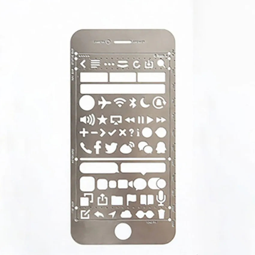 Stainless Steel Geometric Drawing Template Ruler – Multi-Pattern