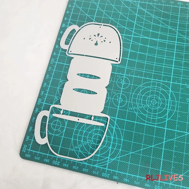 Tea Cup Bag Topper Metal Cutting Die – DIY Scrapbooking