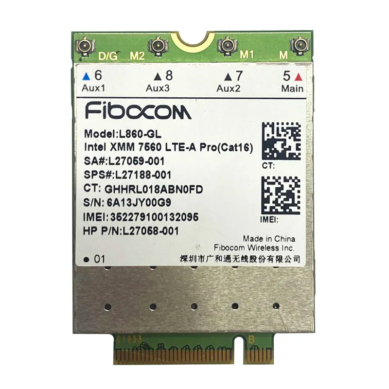 Fibocom L860-GL 4G LTE Cat16 M.2 WWAN Card for HP EliteBook