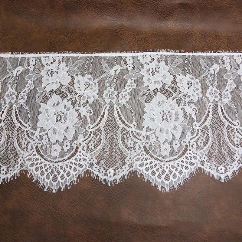 White Eyelash Lace Trim 27cm – 3 Meters Wedding Fabric
