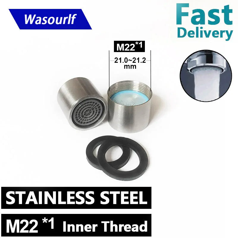2-Pack M22 Female Thread Stainless Steel Faucet Aerator | Water Saving