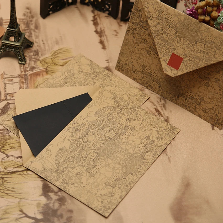 5-Pack Kraft Paper V-Flap Invitation Envelopes 154×108mm