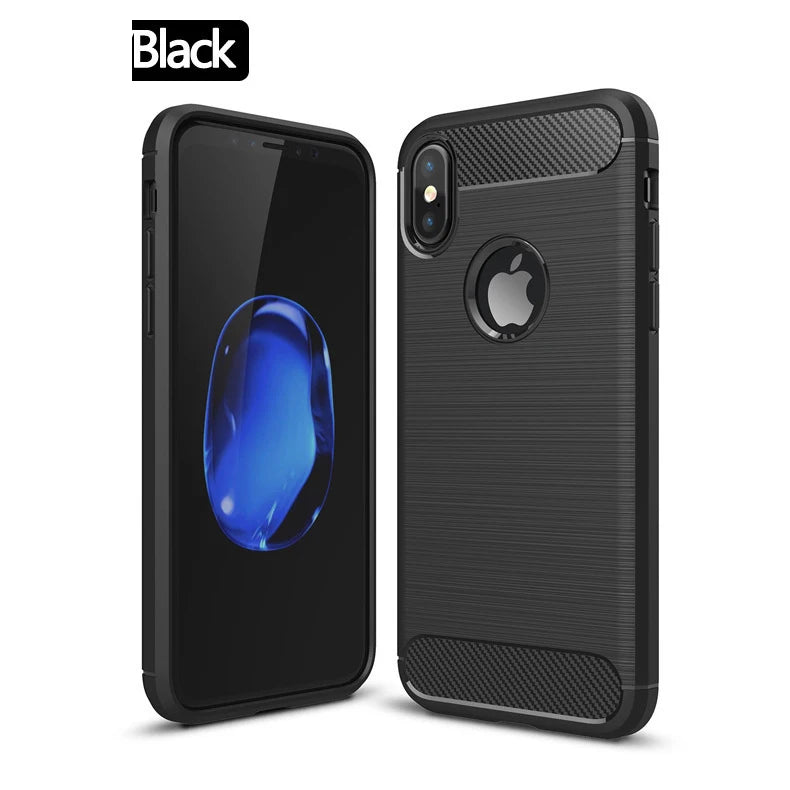 Ultra Thin Carbon Fiber Silicone Case – iPhone X XR XS Max