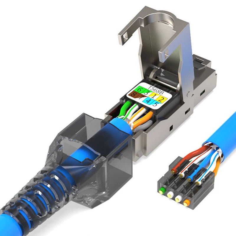 OULLX CAT7 RJ45 Connector 50U – No Crimp Shielded FTP 8P8C