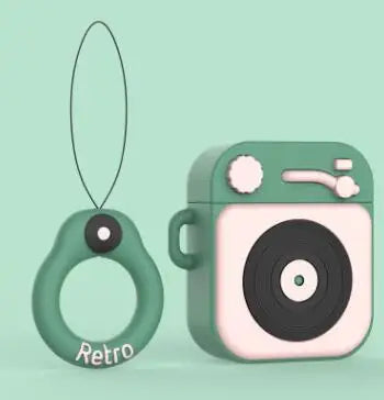 Retro Phonograph AirPods Case – Shockproof Silicone Cover