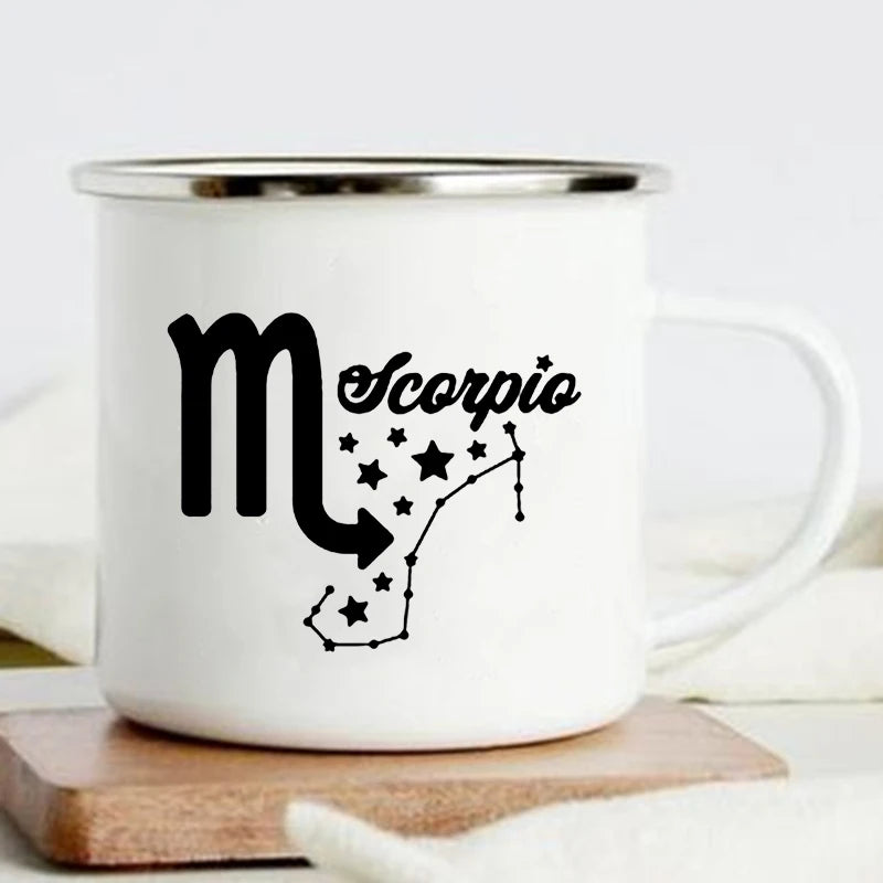 Zodiac Constellation Enamel Mug – 360ml Coffee & Tea Cup
