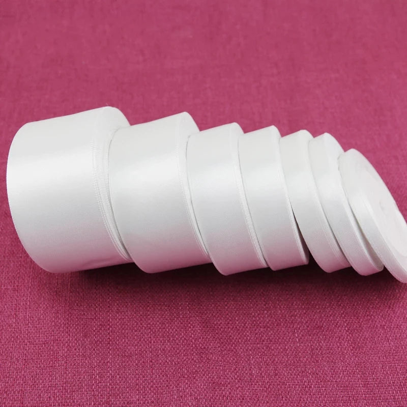 White Single Face Satin Ribbon 25 Yards – Gift & Craft Wrap