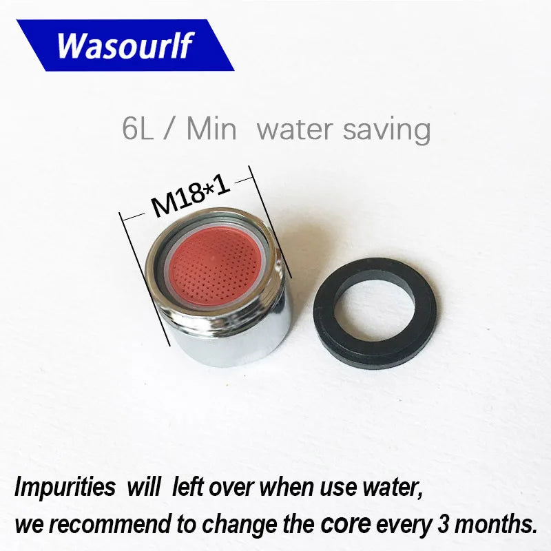 WASOURLF M18 Male Thread Faucet Aerator – 6L/min Water Saver