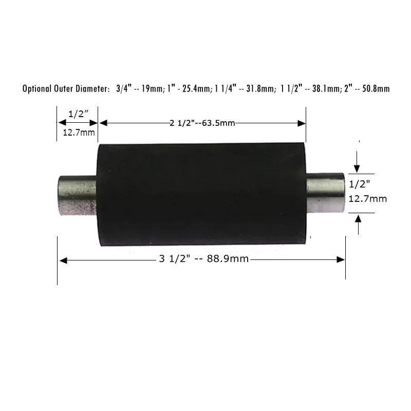 Rubber Contact Wheel 1/2" Shaft | Knife Grinder Belt Sander