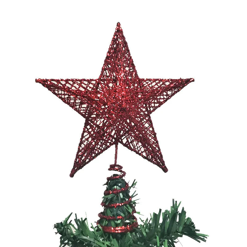Gold Glitter Iron Star Christmas Tree Topper 15×20cm