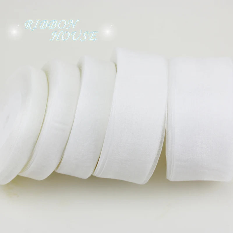 White Organza Ribbon 50 Yards – Gift Wrapping & Decor