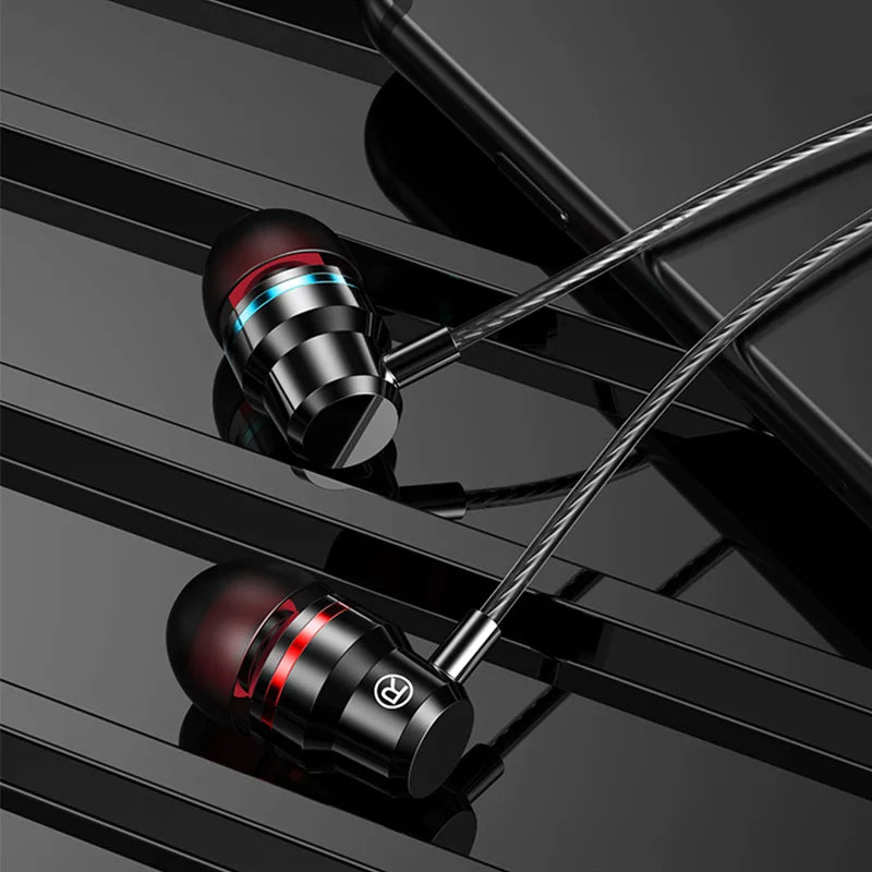 FONKEN 3.5mm Wired Earbuds – Stereo Bass, Mic & Volume Control