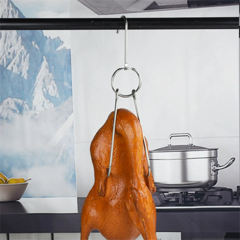 Stainless Steel Meat Hooks – BBQ Hanger for Duck, Turkey & Beef