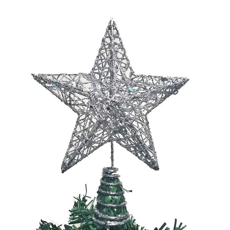 Gold Glitter Iron Star Christmas Tree Topper 15×20cm