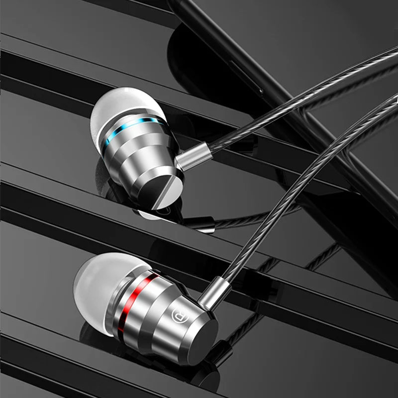 FONKEN 3.5mm Wired Earbuds – Stereo Bass, Mic & Volume Control