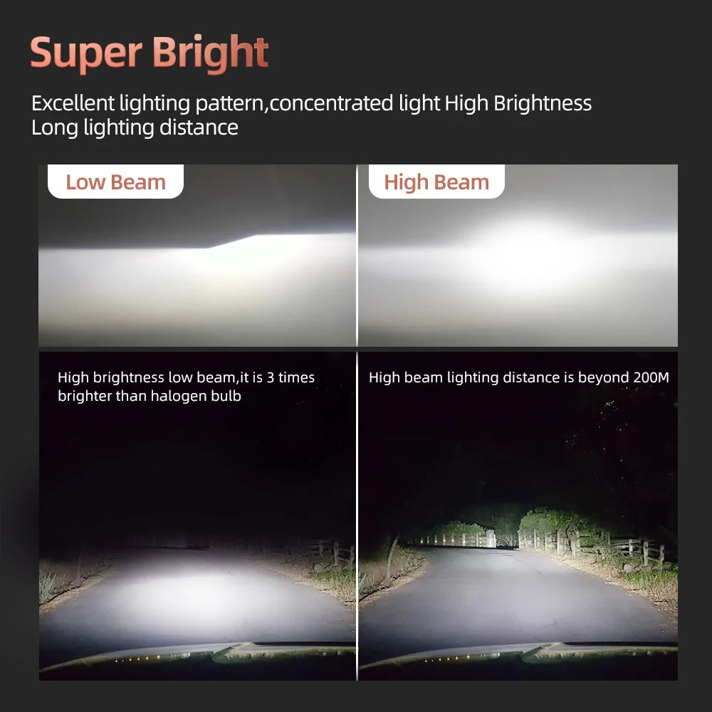 Pampsee H4 H7 H11 LED Headlight Bulbs 18000LM COB 80W