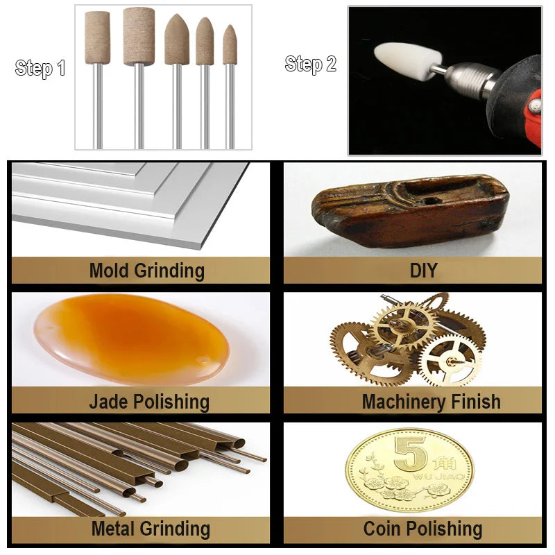 10-Pc Wool Felt & Cowhide Polishing Wheel Set – Rotary Tool