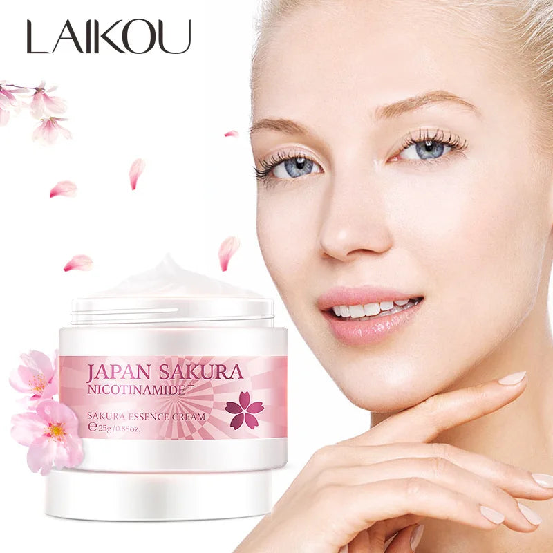 LAIKOU Sakura Face Cream | Hyaluronic Acid & Vitamin C, 25g