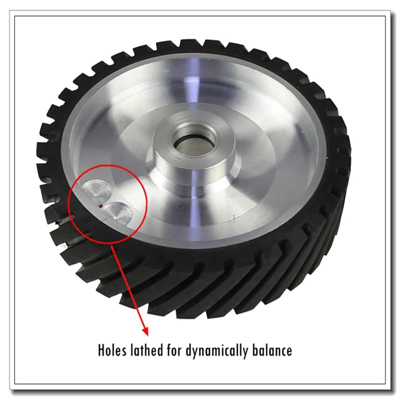 250x50mm Serrated Rubber Contact Wheel for Belt Grinder Sanding