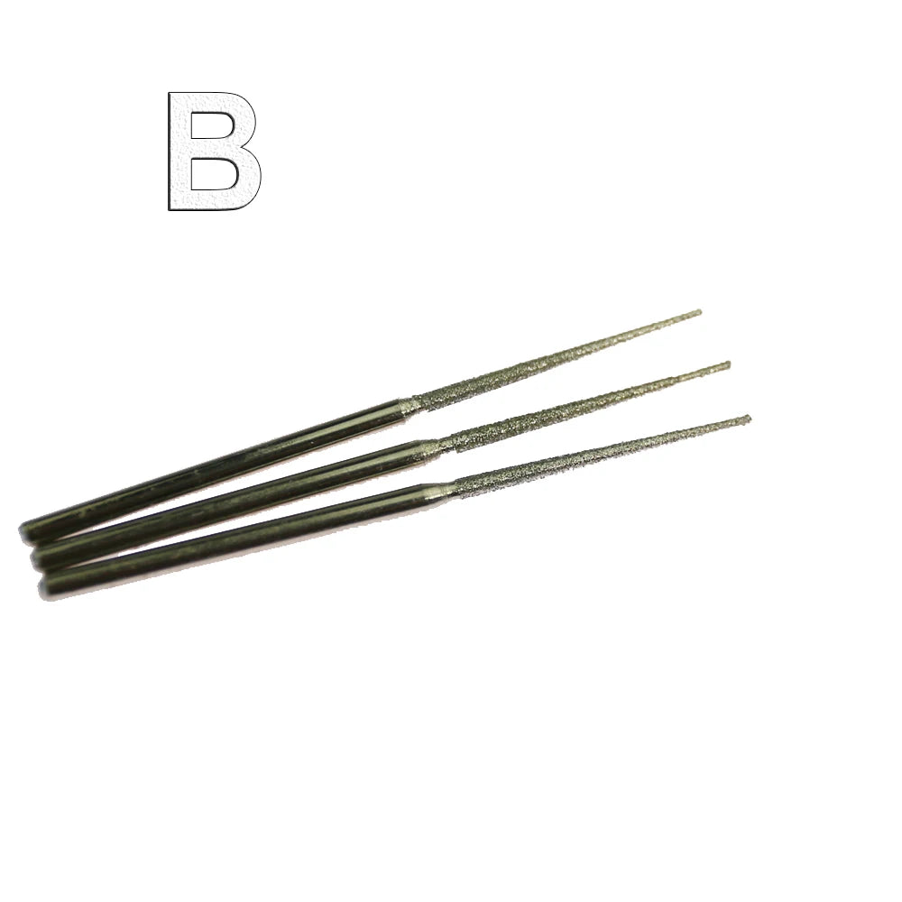 3-Piece Diamond Polishing Burr Set | Emery Grinding Bits 3mm